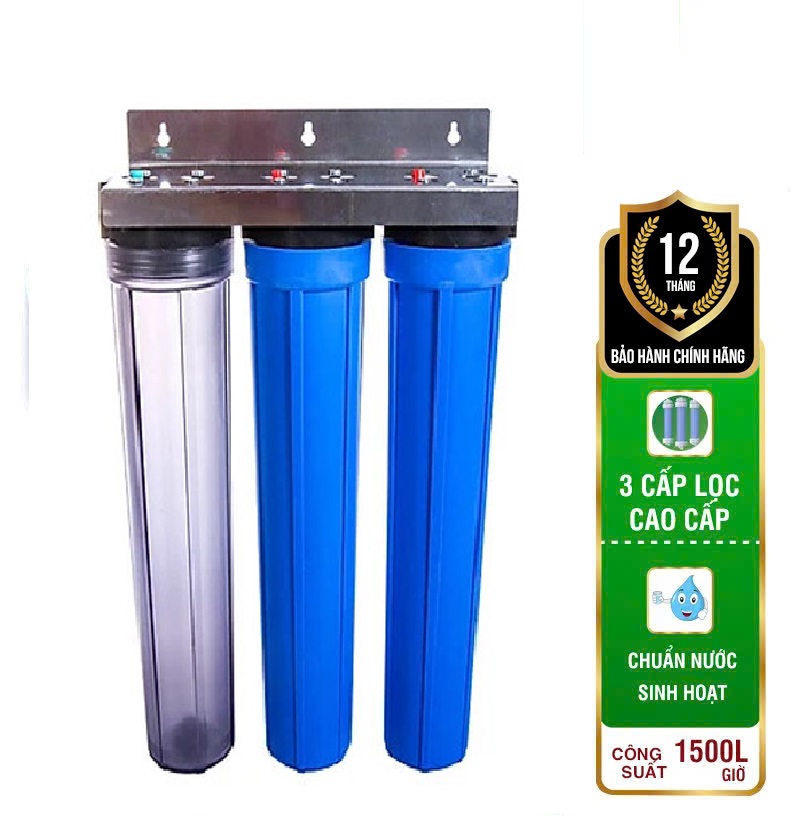 Bộ lọc thô đầu nguồn 3 cột lọc 20inch
