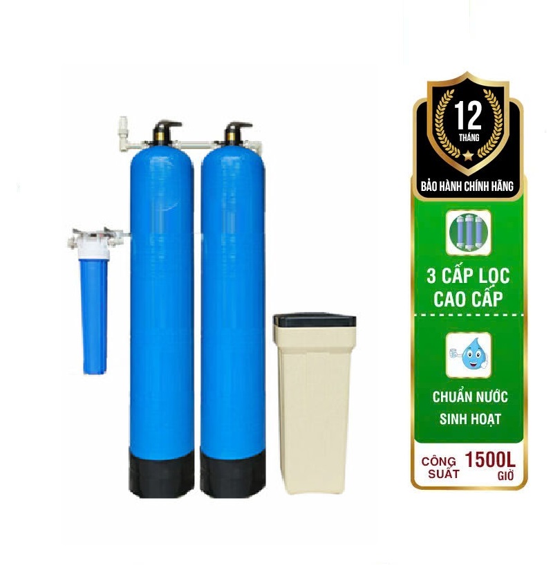 Bộ lọc nước đầu nguồn 2 cột composite van cơ xử lý kim loại nặng , đá vôi, làm mềm nước – TP07