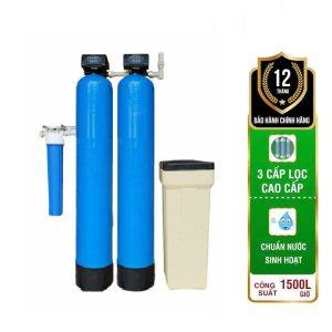 Bộ lọc nước đầu nguồn 2 cột composite van tự động xử lý kim loại nặng, làm mềm nước – TP11