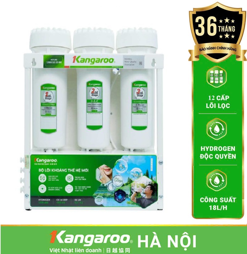 Máy lọc nước Kangaroo Hydrogen KGHP12K - 12 Lõi Mới 2025