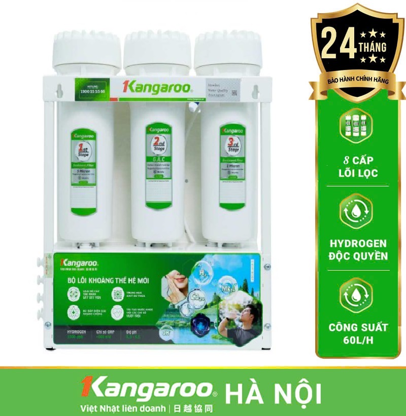 Máy lọc nước Kangaroo Hydrogen KGRP08K - 8 Lõi Mới 2025