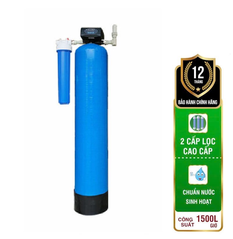 Bộ lọc nước đầu nguồn 1 cột composite van tự động xử lý kim loại , clo và tạp chất dư – TP01