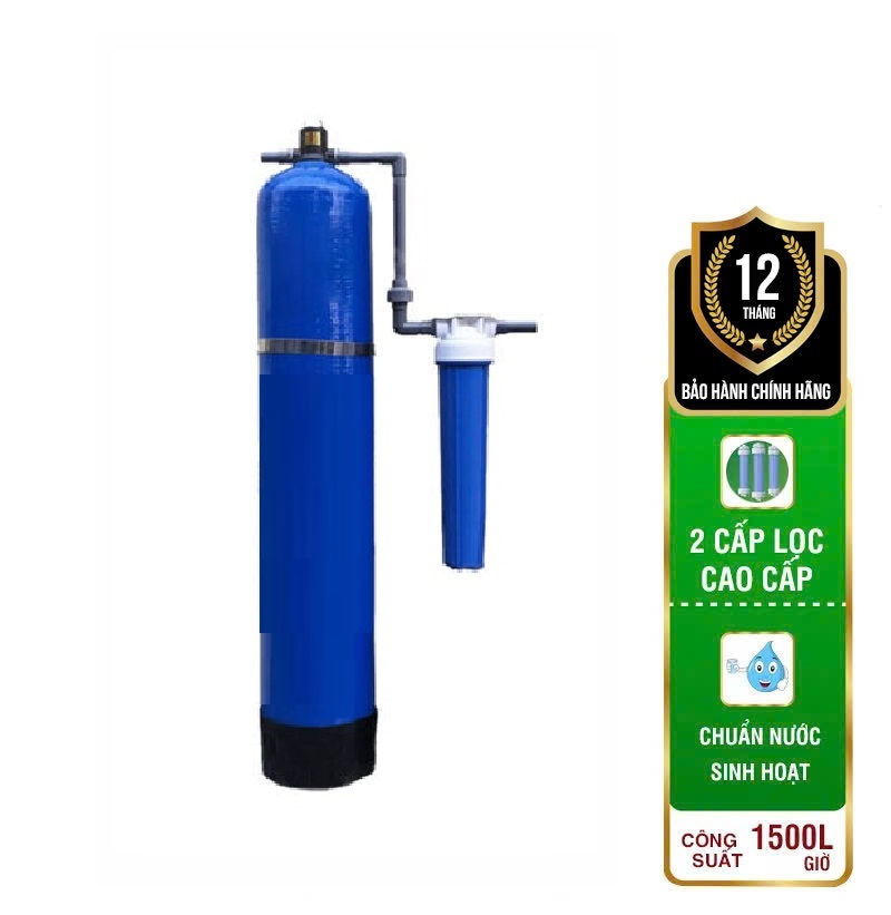 Bộ lọc nước đầu nguồn 1 cột composite van cơ xử lý kim loại , clo và tạp chất dư – TP02