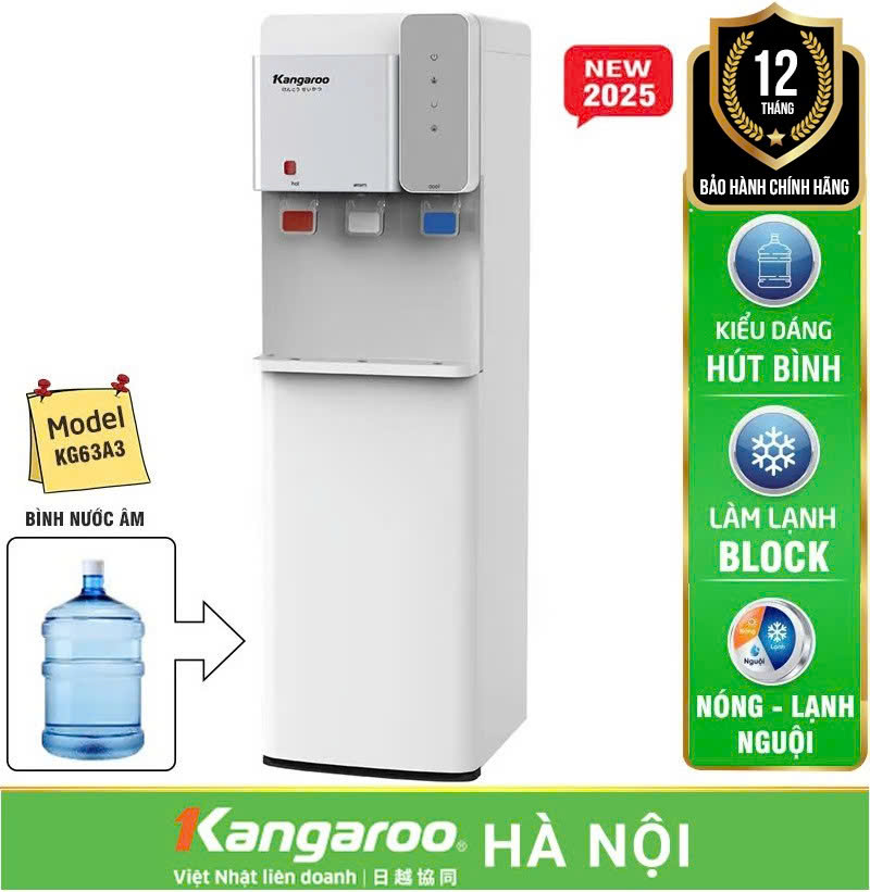 Cây nước nóng lạnh Kangaroo KG63A3 - Cây hút bình